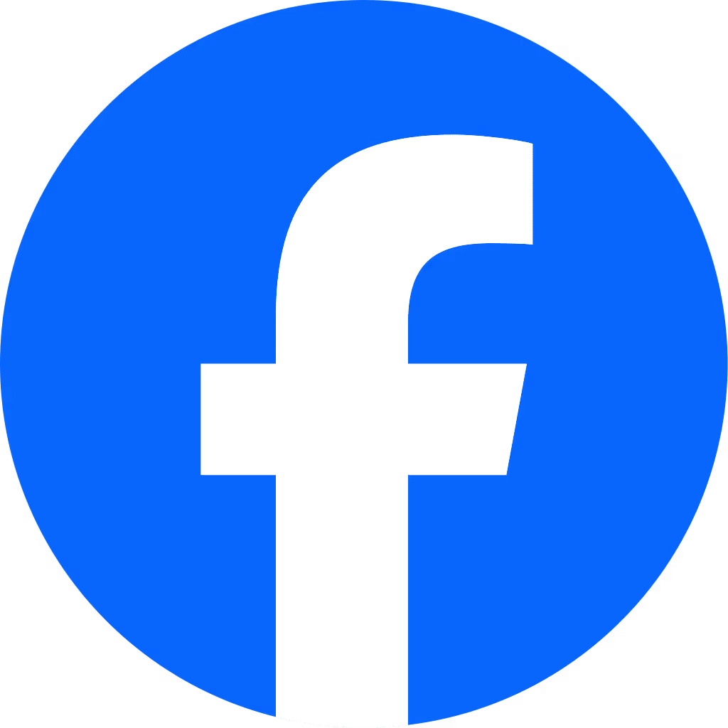 Facebook logo featuring a white stylized 'f' on a blue circular background, representing the popular social media platform for connecting people and sharing content.