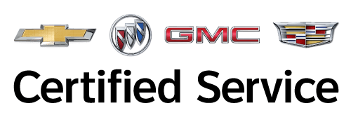 Logo of Certified Service featuring Chevrolet, Buick, and GMC brands, emphasizing quality automotive service and maintenance.