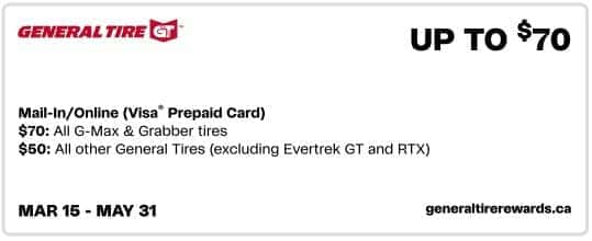 Bridgestone tire promotion offering up to $150 on select models, including WeatherPeakâ„¢, Alenzaâ„¢, Duelerâ„¢, DriveGuardâ„¢, Ecopiaâ„¢, Potenzaâ„¢, and Turanzaâ„¢. Valid online only with installation at participating dealers. Offer period: March 10 to May 31. Visit bridgestonerewards.com for details.
