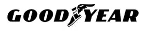 Goodyear logo featuring a stylized winged boot, symbolizing quality and performance in tire manufacturing.