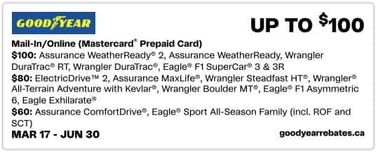 Bridgestone tire promotion offering up to $150 on select models, including WeatherPeakâ„¢, Alenzaâ„¢, Duelerâ„¢, DriveGuardâ„¢, Ecopiaâ„¢, Potenzaâ„¢, and Turanzaâ„¢. Valid online only with installation at participating dealers. Offer period: March 10 to May 31. Visit bridgestonerewards.com for details.
