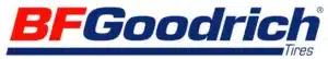 BFGoodrich Tires logo, featuring bold red and blue lettering, representing a trusted brand in high-performance tires for various vehicles.