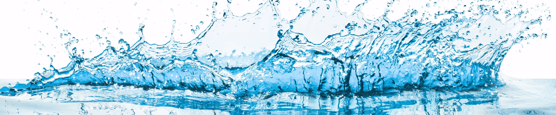 Water splash with droplets, creating dynamic waves and ripples against a bright white background. Ideal for illustrating fluid motion, cleanliness, or aquatic themes.