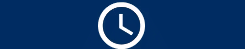 Circular clock icon with minimalistic design on a dark blue background, symbolizing time management and scheduling.