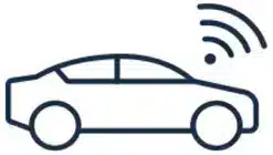 Icon of a smartphone with a blank screen, representing mobile technology and digital communication.