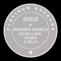 Platinum package label featuring gold plus rocker panels, door cups, edges, and sills.