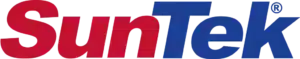 SunTek logo featuring bold red and blue lettering, representing a brand known for window films and automotive products. Ideal for enhancing vehicle aesthetics and improving UV protection.