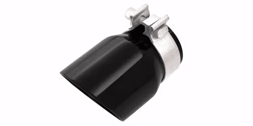 Close-up view of a car's exhaust tip, showcasing a sleek design integrated into the rear bumper, highlighting automotive performance and style.