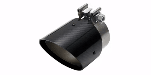 Close-up view of a car's exhaust tip, showcasing a sleek design integrated into the rear bumper, highlighting automotive performance and style.