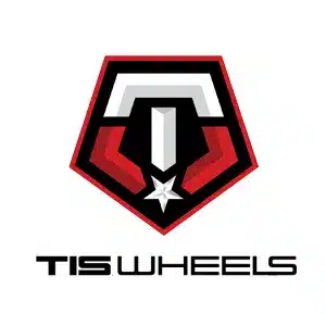 TIS Wheels logo featuring a bold, geometric design with red, black, and white elements, showcasing a star motif, representing quality in aftermarket wheels.