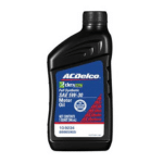 ACDelco 5W-30 motor oil bottle, featuring advanced synthetic formula designed for optimal engine performance and protection.