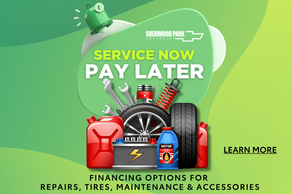 Service now pay later offer for car repairs and accessories, featuring automotive tools and financing options.