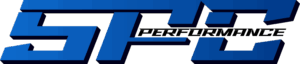 Blocky blue "SPY" logo with stylized, angular text design.